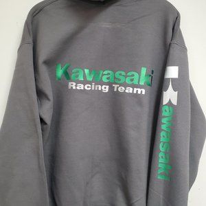 Kawasaki Racing ULTIMATE Hoodie Sweatshirt Metallic Print S-XL Charcoal NEW